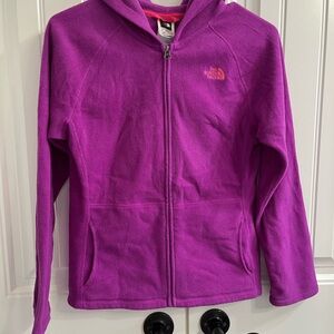 Girls The North Face Purple Fleece Jacket Large 14/16